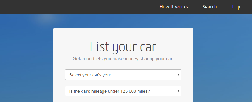 start earning money by listing your car