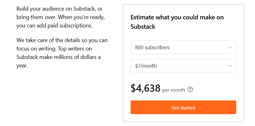 Substack earnings estimate