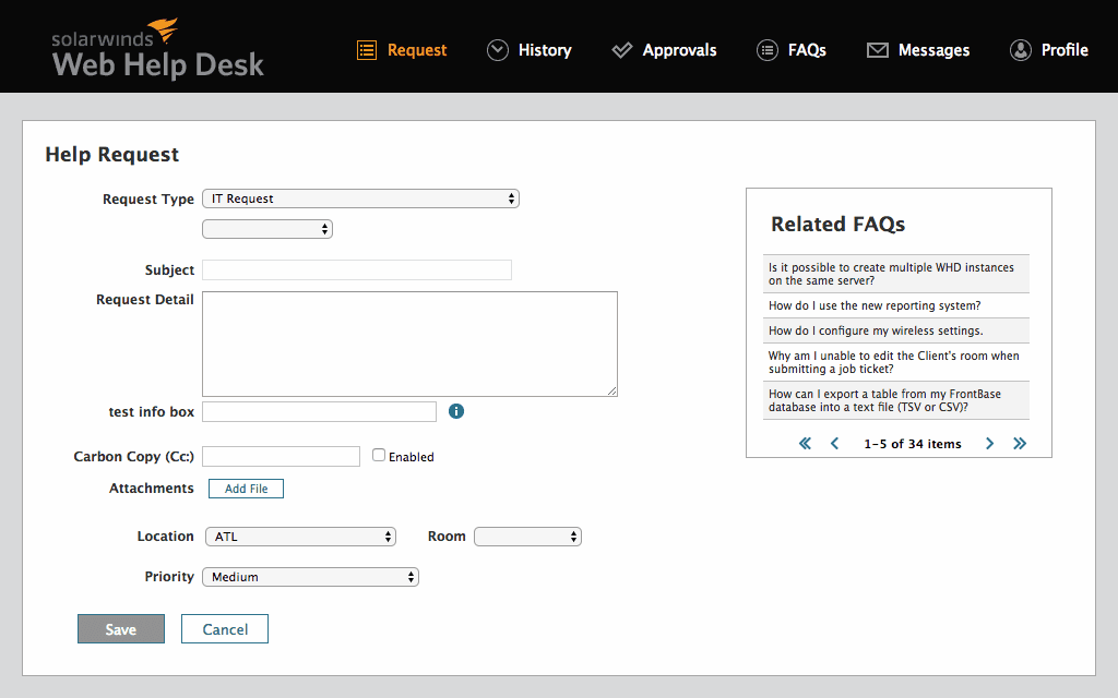 Solarwinds Help desk