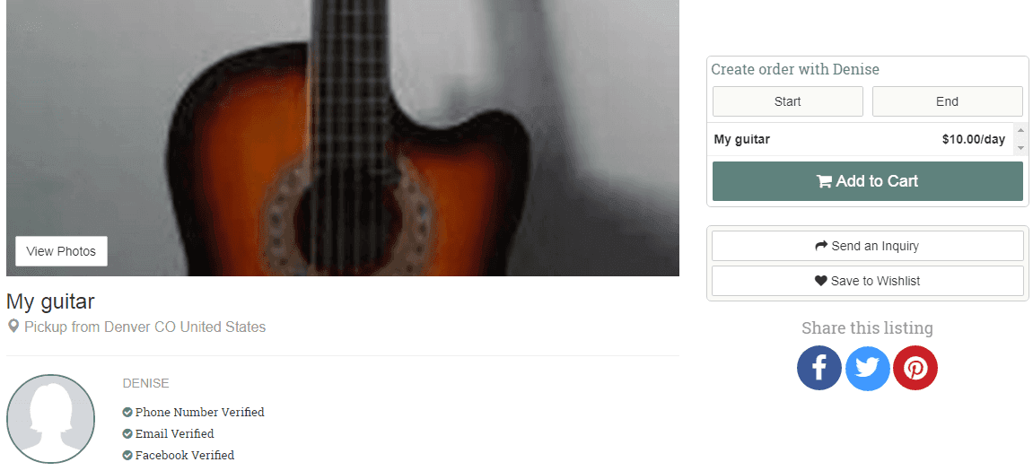 Guitar view listing