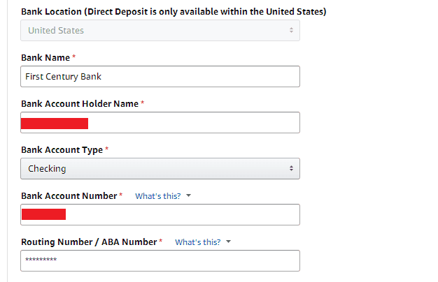 Amazon Direct Deposit