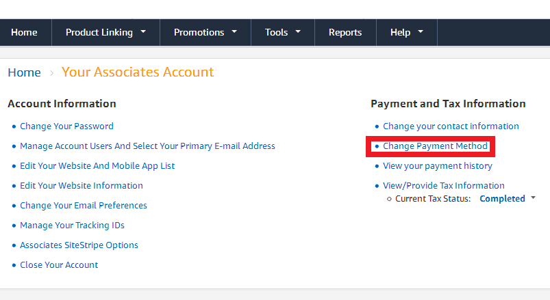 Amazon Payment method