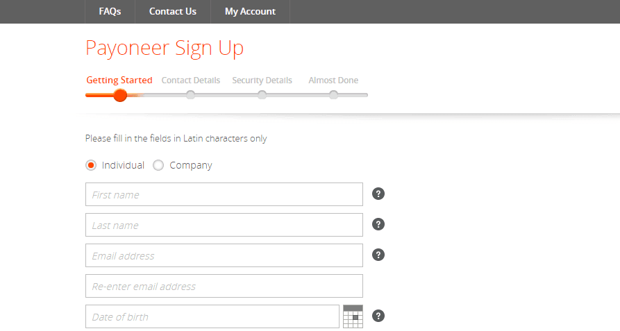 Payoneer Signup