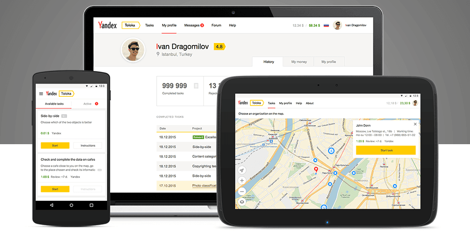 Yandex Toloka Pays you to do Simple Tasks Online